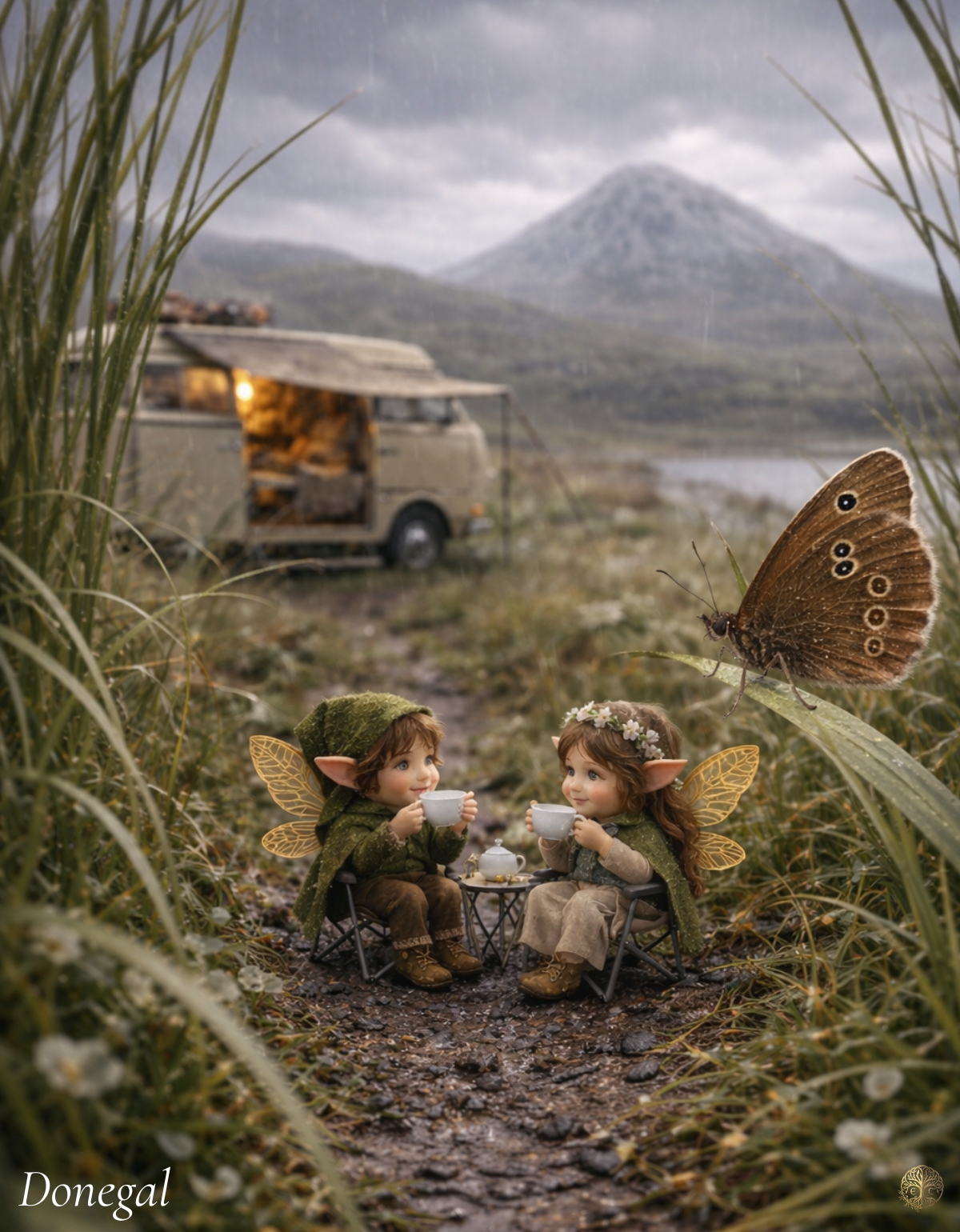 Elf Life Donegal Art Print |North West Ireland Fairy Digital Download | Van Life Elf Wall Art | Whimsical Celtic Travel Illustration