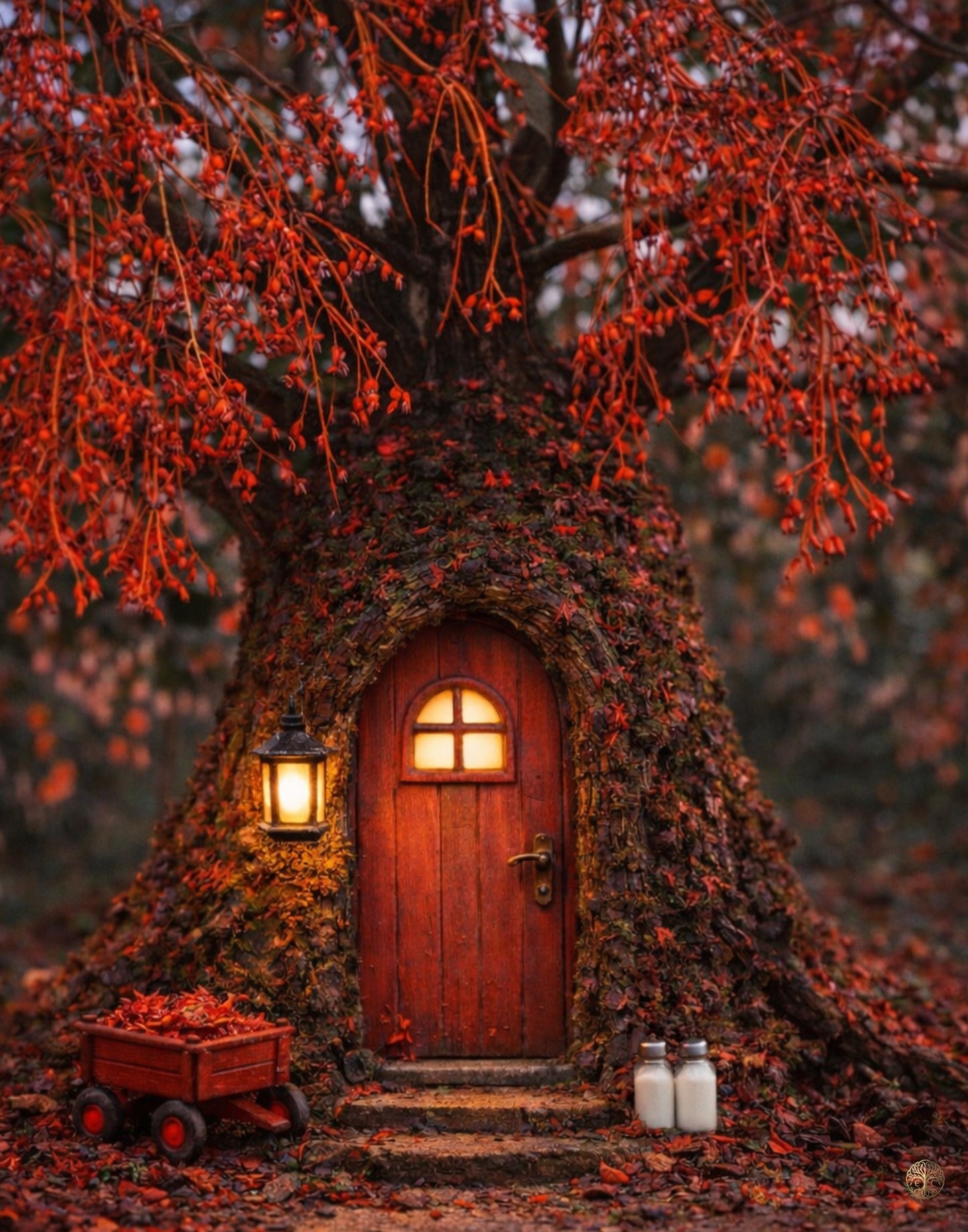 Illawarra Flame Tree Fairy Door | Fairymount Fae Digital Art Print | Australian Flora