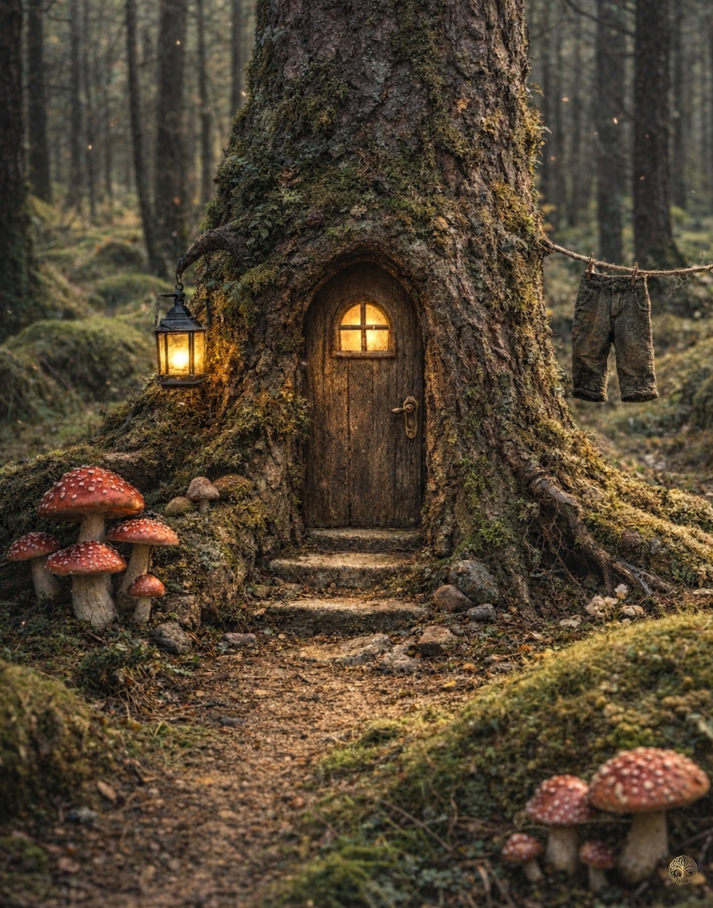 Irish Woodland Tree Fairy Door | Fairymount Fae Digital Art Print |Tree Printable