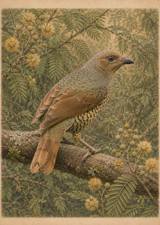 Bowerbird | Fairymount Vintage Bird Collection | Field Guide Digital Art Print