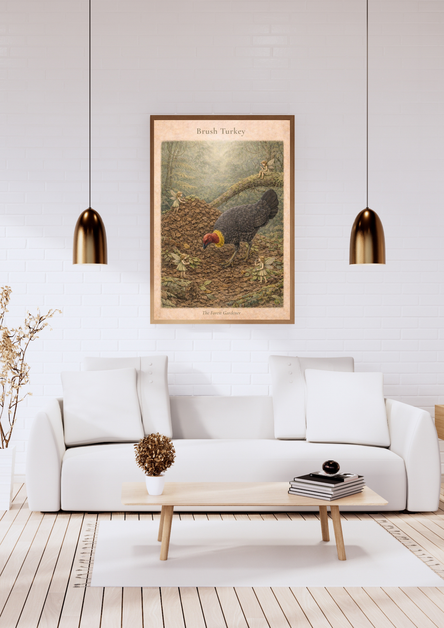 Australian Brush Turkey Art Print | Rainforest Bird Digital Download | Fairy Wall Art | Vintage Naturalist Illustration Print