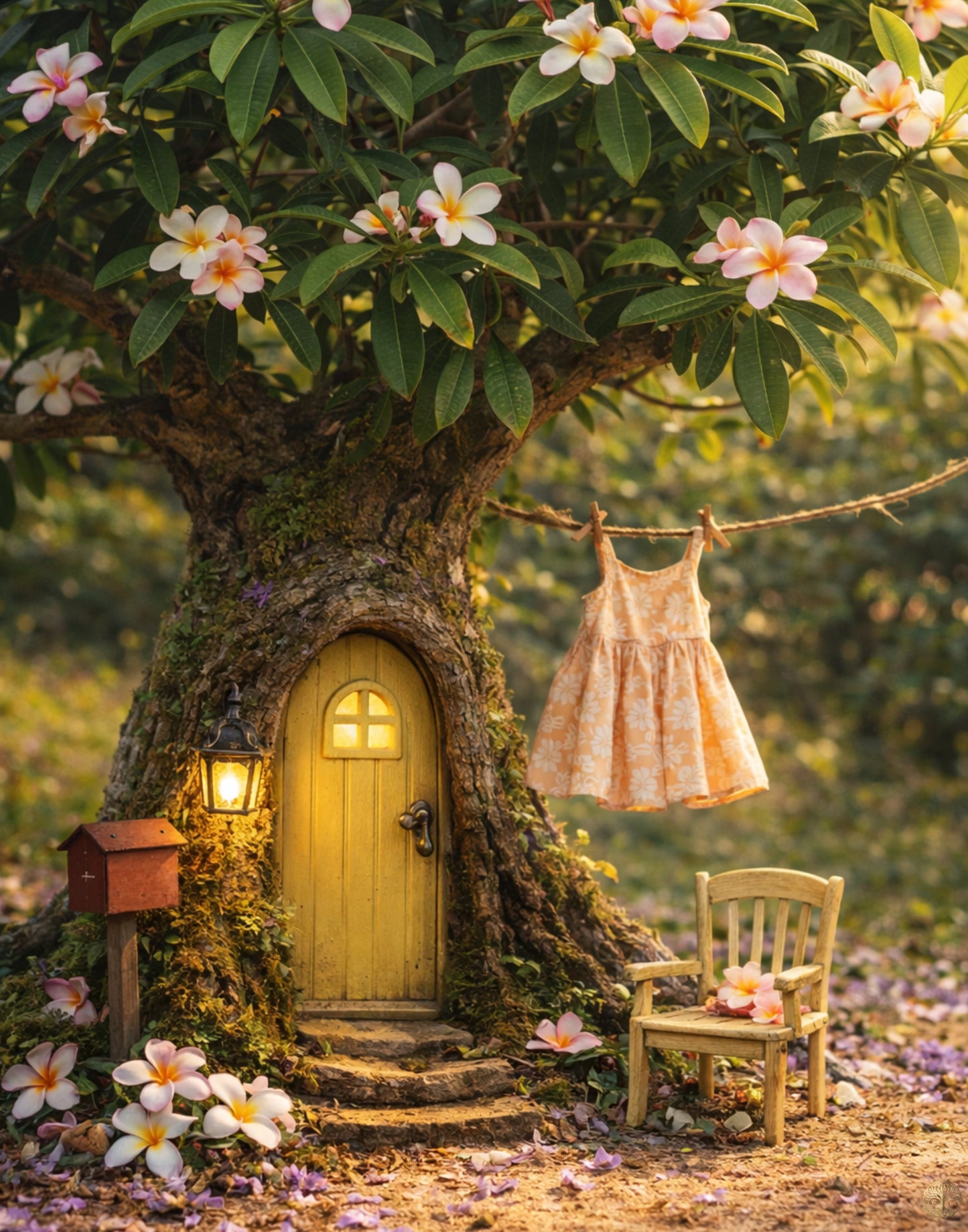 Frangipani Fairy Door | Fairymount Fae Digital Art Print | Flora Printable