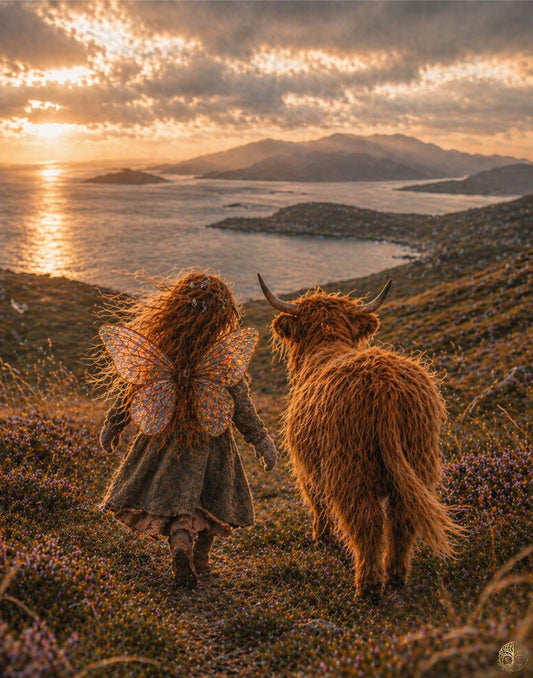 The Ginger Coo — Sunset Walk, Outer Hebrides