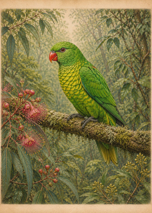 Scaly-breasted Lorikeet | Fairymount Vintage Bird Collection | Field Guide Digital Art Print