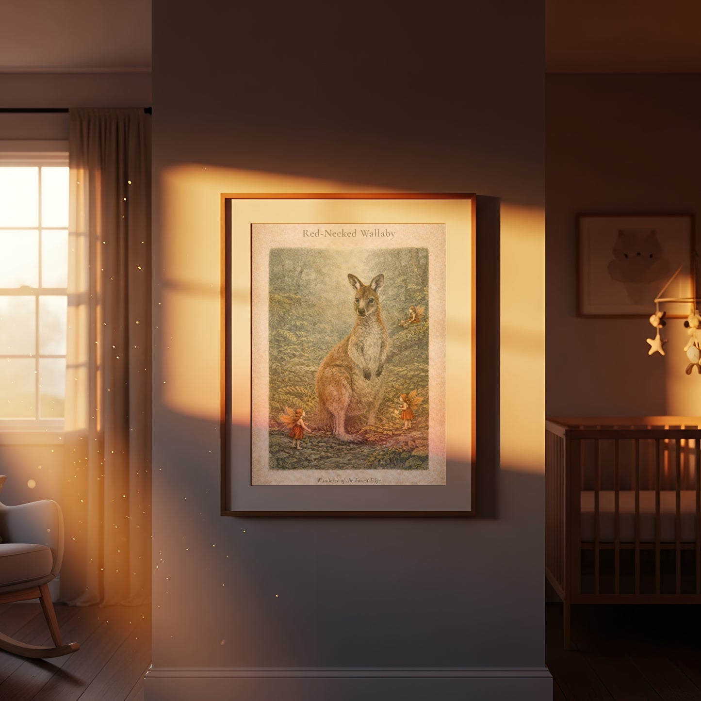 Red-necked Wallaby Art Print | Australian Marsupial Digital Download | Fairy Wall Art | Vintage Naturalist Illustration Print